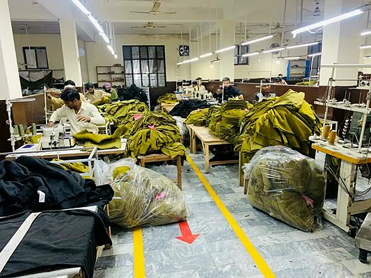 Stitching stage of SPORTIFY in-house manufacturing in Sialkot